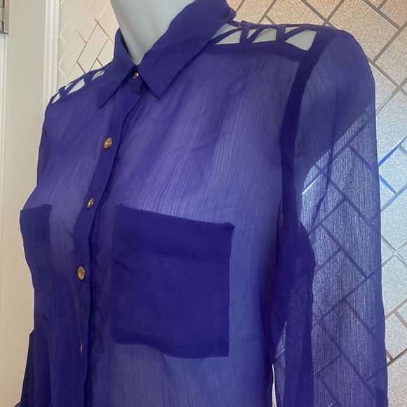 ★NWT★ 2B BEBE Sheer Top - Size Sm - Picture 2 of 9